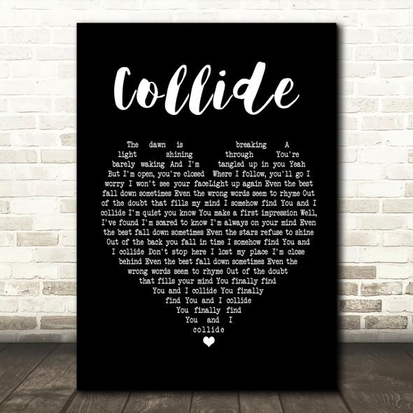 Howie Day Collide Black Heart Song Lyric Print