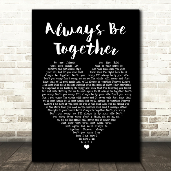 Little Mix Always Be Together Black Heart Song Lyric Print