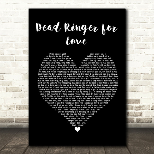 Meat Loaf Dead Ringer for Love Black Heart Song Lyric Print