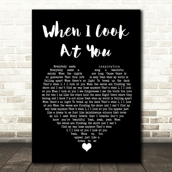 Miley Cyrus When I Look At You Black Heart Song Lyric Print