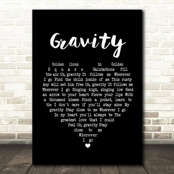 Paul Weller Gravity Black Heart Song Lyric Print