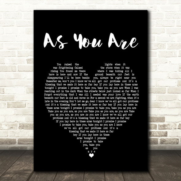 Rag'n'Bone Man As You Are (Shy FX Remix) Black Heart Song Lyric Print