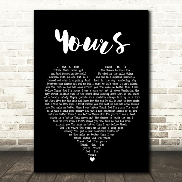 Russell Dickerson Yours Black Heart Song Lyric Print