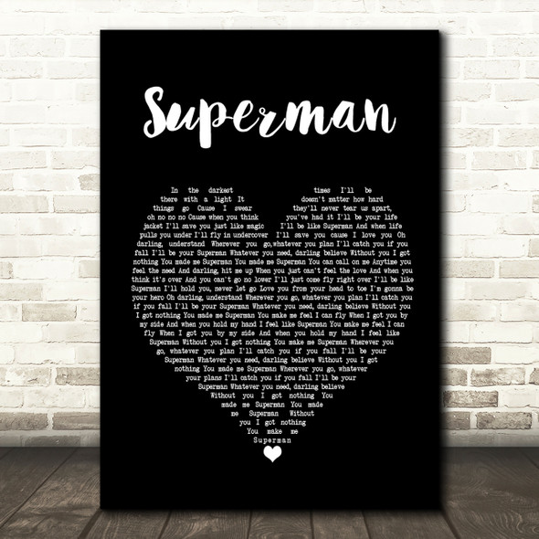 Scouting For Girls Superman Black Heart Song Lyric Print