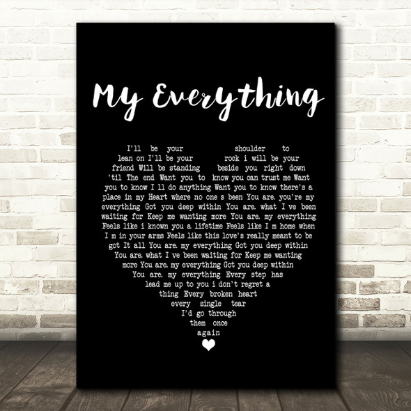 W E T My Everything Black Heart Song Lyric Print