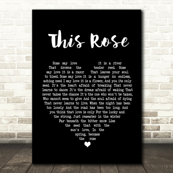 Westlife This Rose Black Heart Song Lyric Print