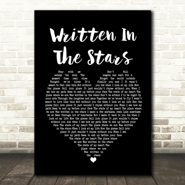 Westlife Written In The Stars Black Heart Song Lyric Print