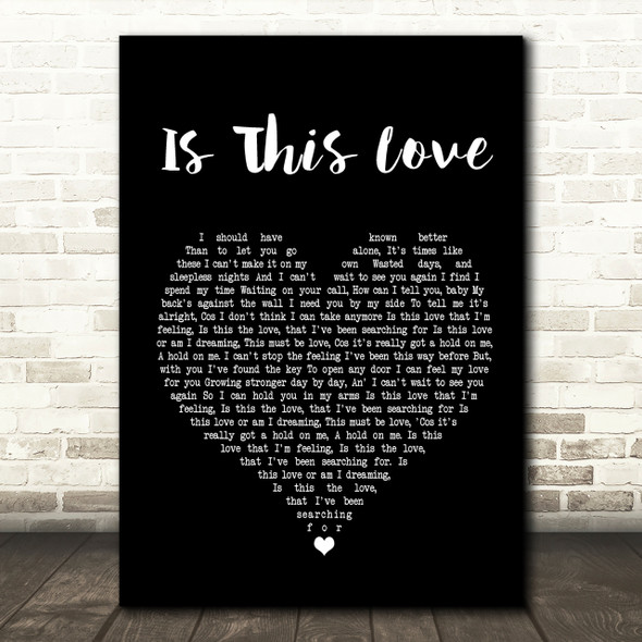 Whitesnake Is This Love Black Heart Song Lyric Print