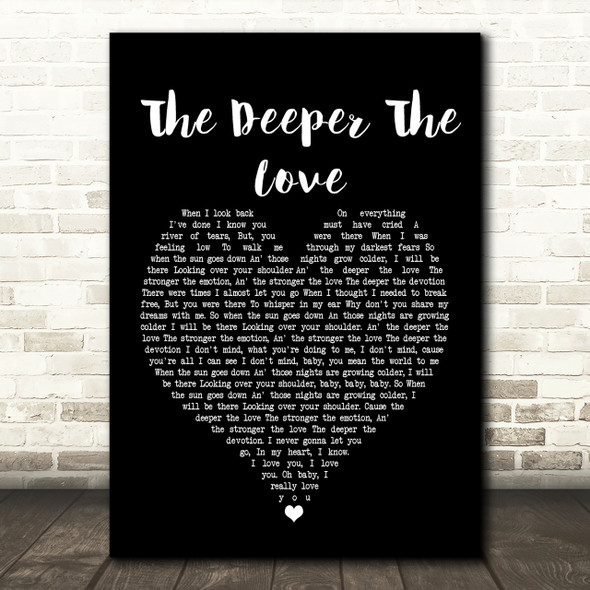 Whitesnake The Deeper The Love Black Heart Song Lyric Print