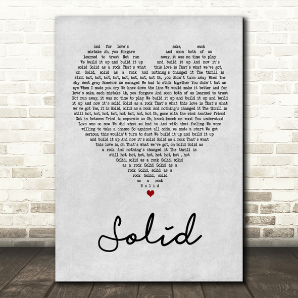 Ashford & Simpson Solid Grey Heart Song Lyric Print