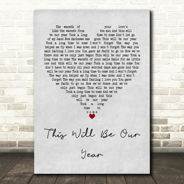 Foo Fighters This Will Be Our Year Grey Heart Song Lyric Print