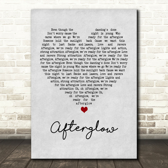 Wilkinson Afterglow Grey Heart Song Lyric Print