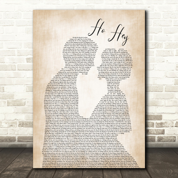 The Lumineers Ho Hey Man Lady Bride Groom Wedding Print