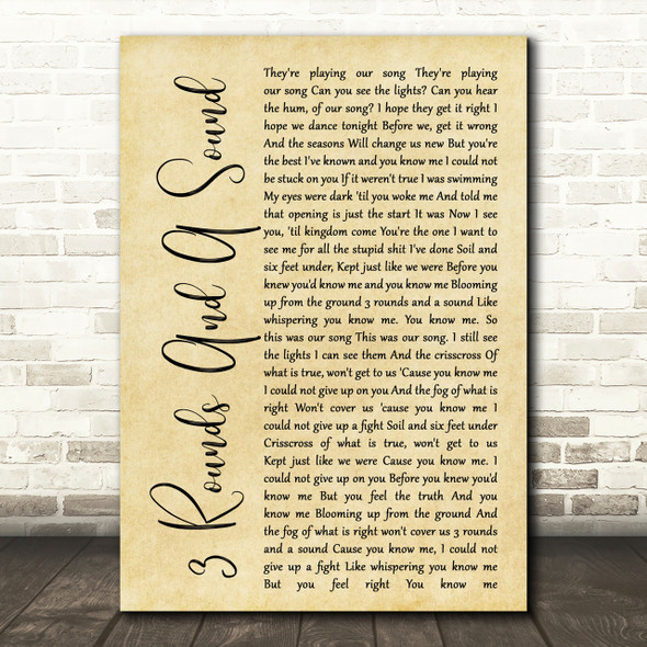 Blind Pilot 3 Rounds And A Sound Rustic Script Song Lyric Print
