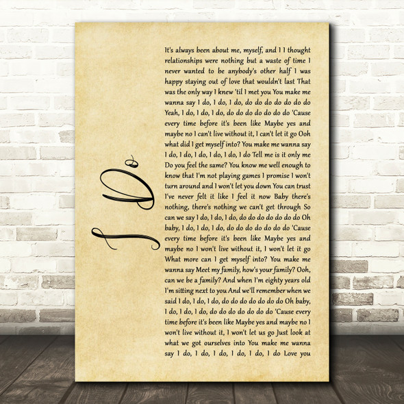 Colbie Caillat I Do Rustic Script Song Lyric Print