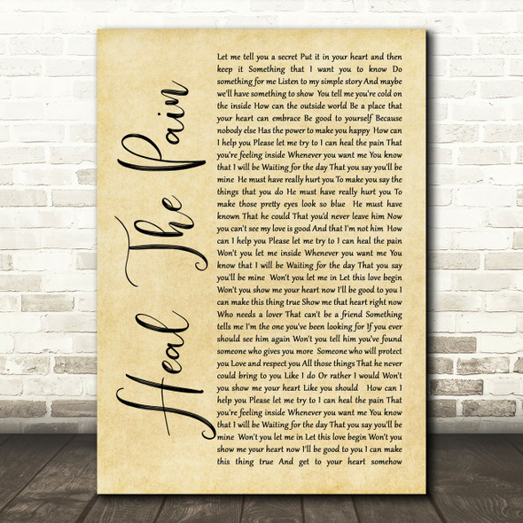 George Michael Heal The Pain Rustic Script Song Lyric Print