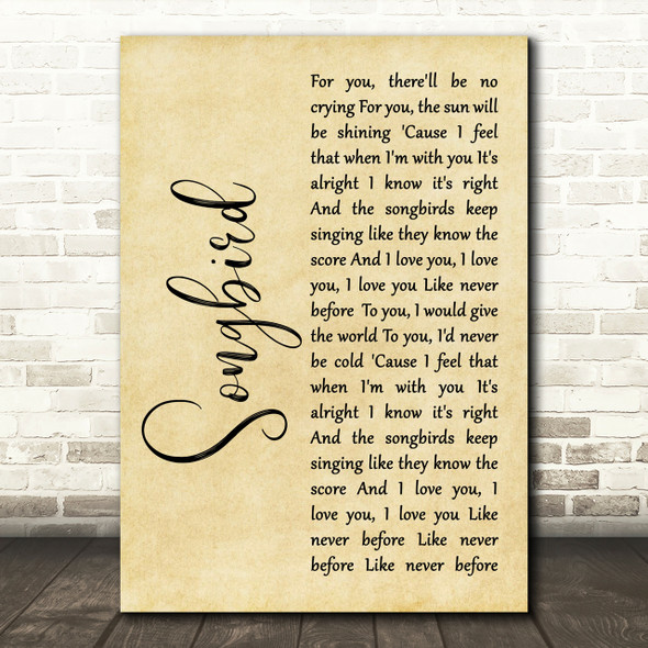 Eva Cassidy Songbird Rustic Script Song Lyric Print