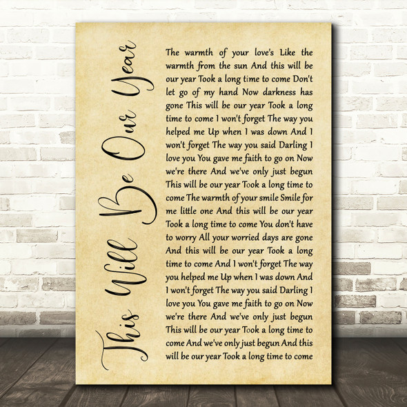 Foo Fighters This Will Be Our Year Rustic Script Song Lyric Print