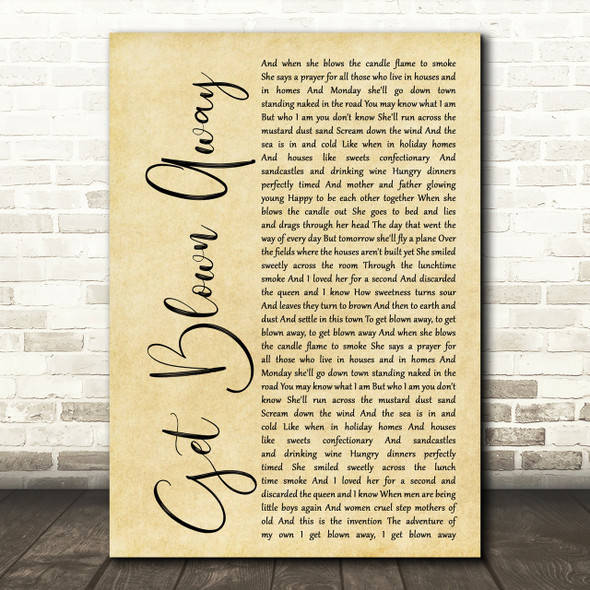 Ocean Colour Scene Get Blown Away Rustic Script Song Lyric Print