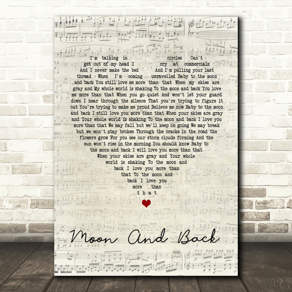 Alice Kristiansen Moon And Back Script Heart Song Lyric Print