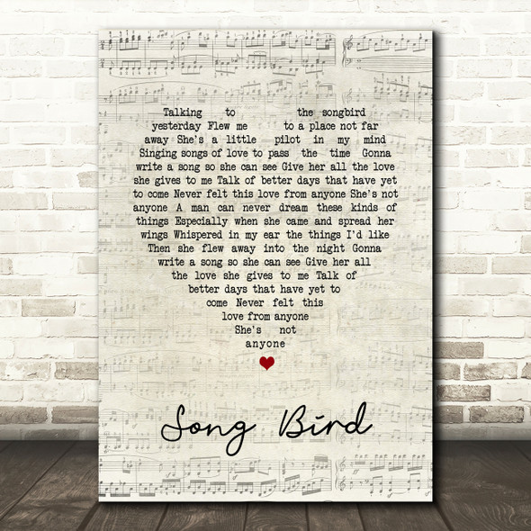 Oasis Song Bird Script Heart Song Lyric Print