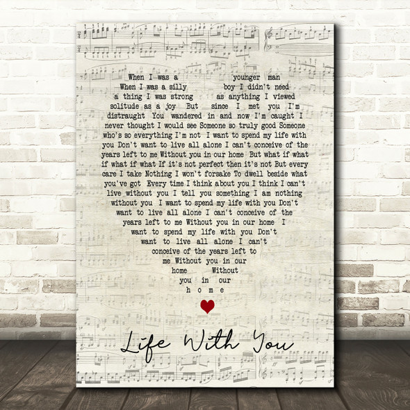 Life With You The Proclaimers Script Heart Song Lyric Print