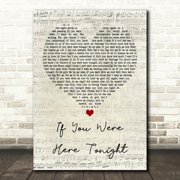 Alexander O'Neal If You Were Here Tonight Script Heart Song Lyric Print