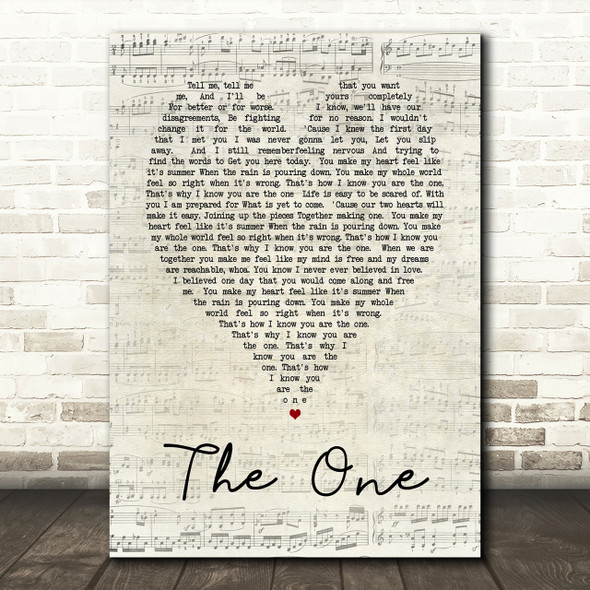 The One Kodaline Script Heart Song Lyric Print