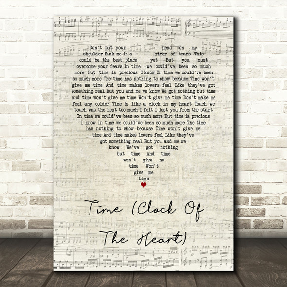 Culture Club Time (Clock Of The Heart) Script Heart Song Lyric Print