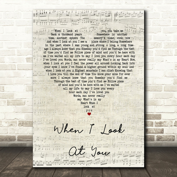 Jane McDonald When I Look At You Script Heart Song Lyric Print