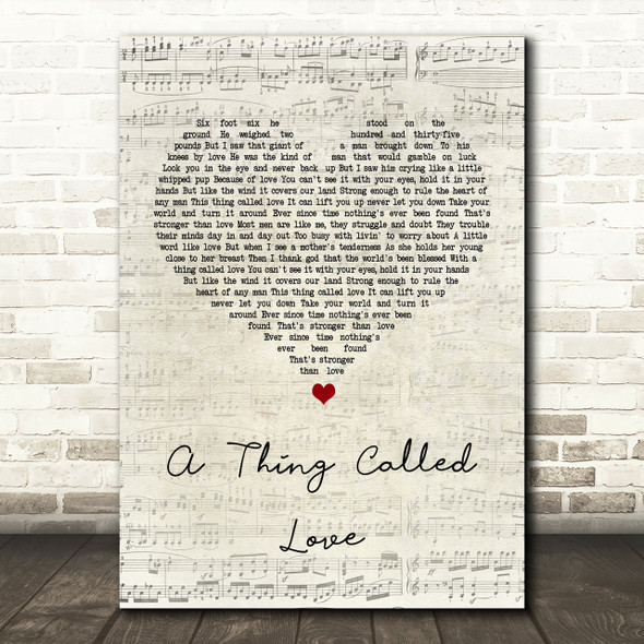 Johnny Cash A Thing Called Love Script Heart Song Lyric Print