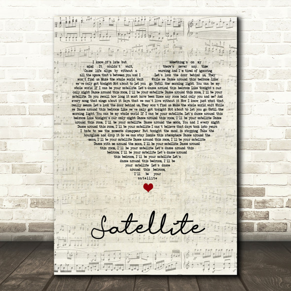 Nickelback Satellite Script Heart Song Lyric Print