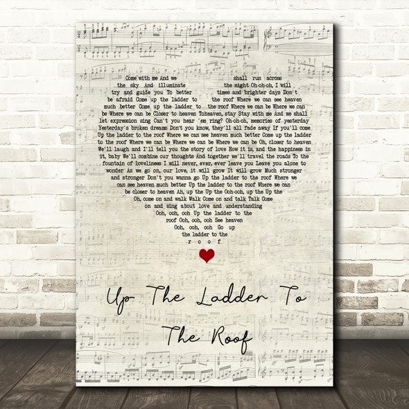 The Supremes Up The Ladder To The Roof Script Heart Song Lyric Print