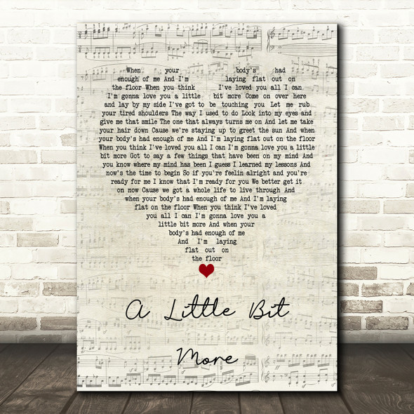 Dr Hook A Little Bit More Script Heart Song Lyric Print