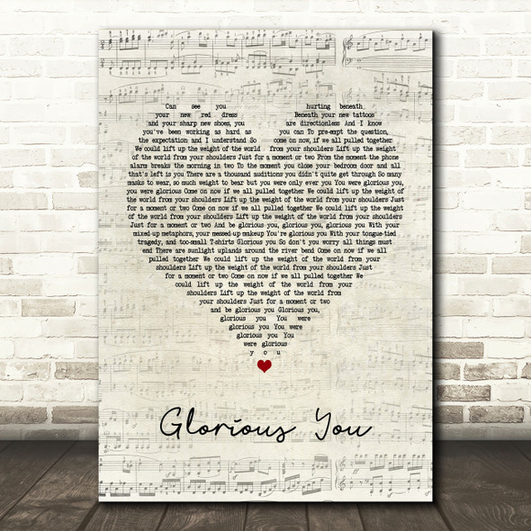 Frank Turner Glorious You Script Heart Song Lyric Print