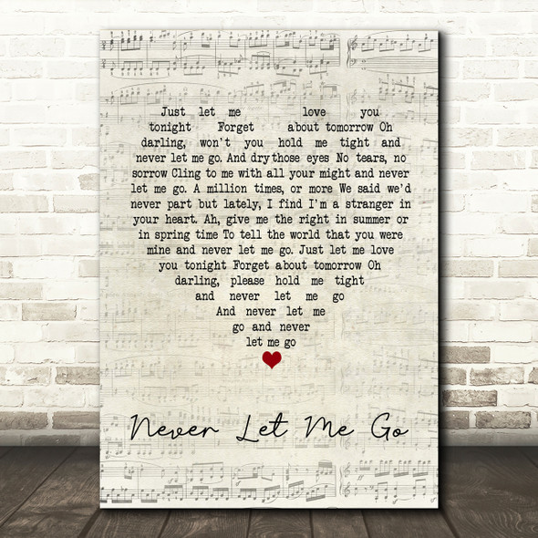 John Martyn Never Let Me Go Script Heart Song Lyric Print