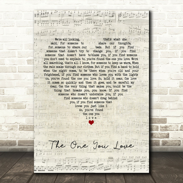 Passenger The One You Love Script Heart Song Lyric Print