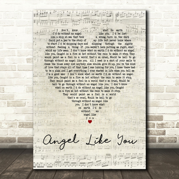 Eli Young Band Angel Like You Script Heart Song Lyric Print