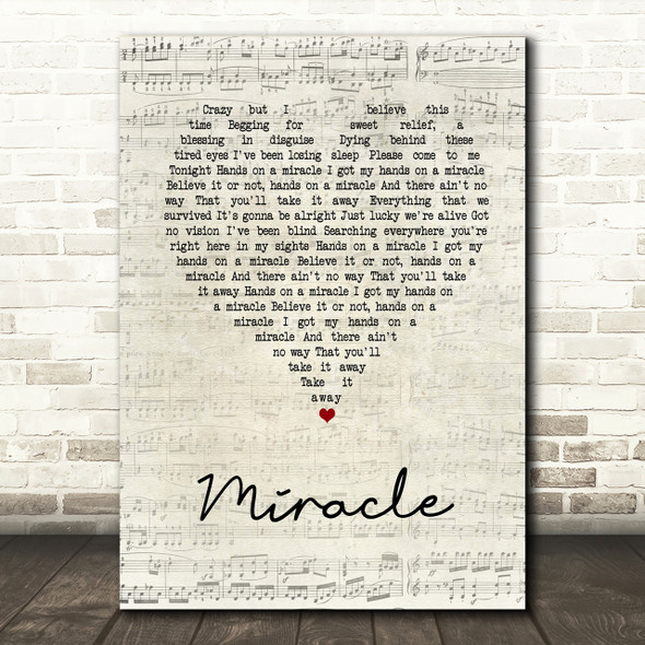 Foo Fighters Miracle Script Heart Song Lyric Print