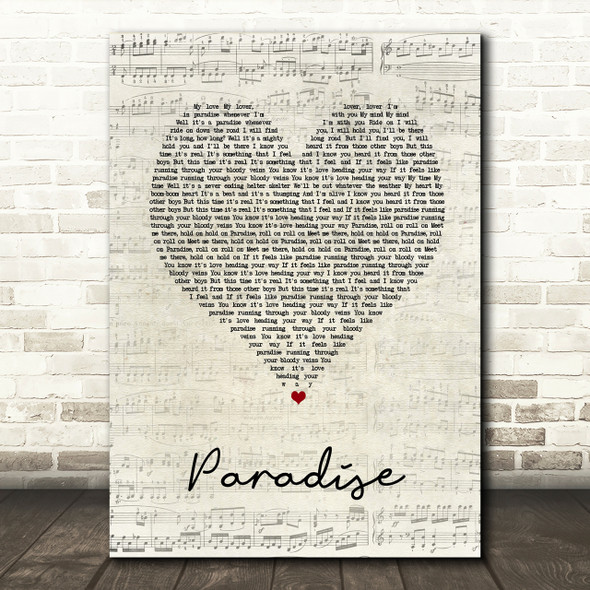 George Ezra Paradise Script Heart Song Lyric Print