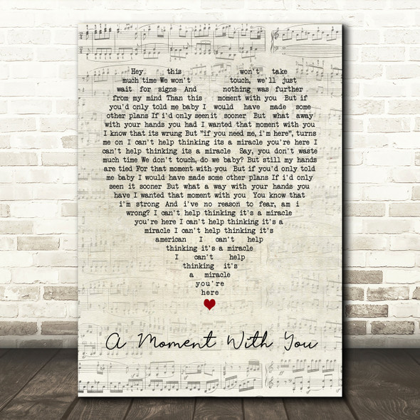 George Michael A Moment With You Script Heart Song Lyric Print