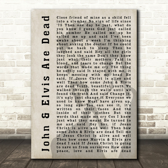 George Michael John & Elvis Are Dead Shadow Song Lyric Print