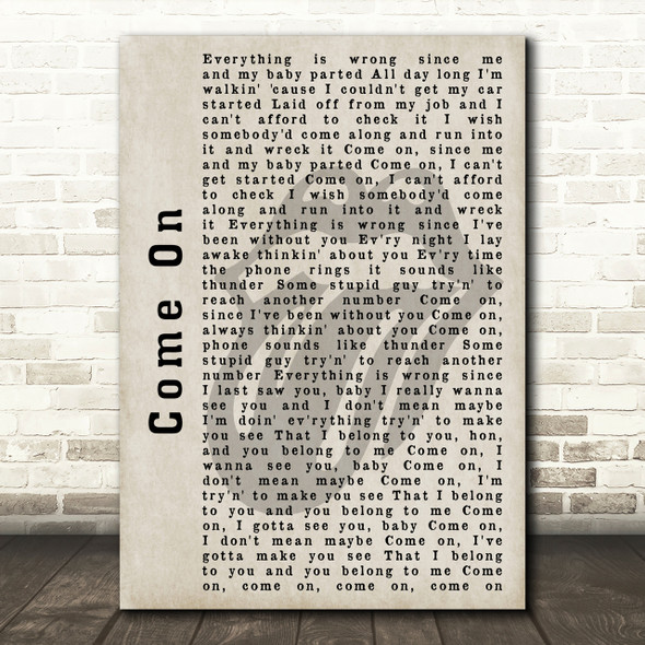 The Rolling Stones Come On Shadow Song Lyric Print