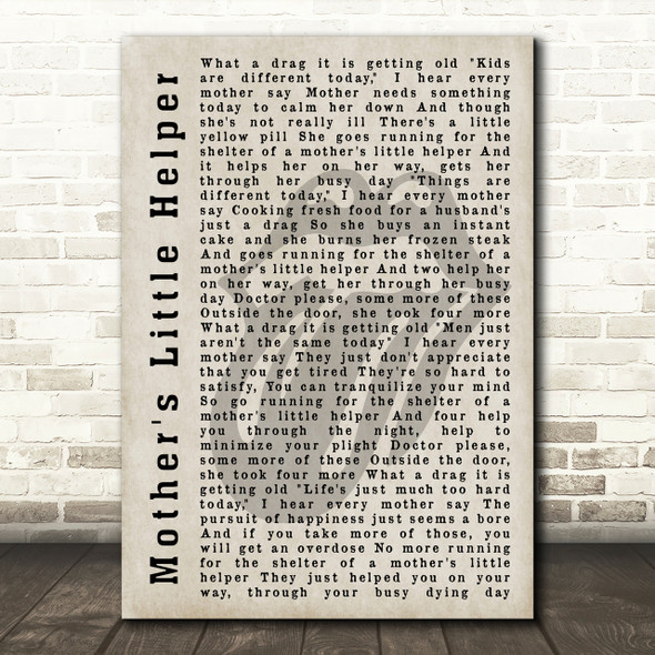 The Rolling Stones Mother's Little Helper Shadow Song Lyric Print