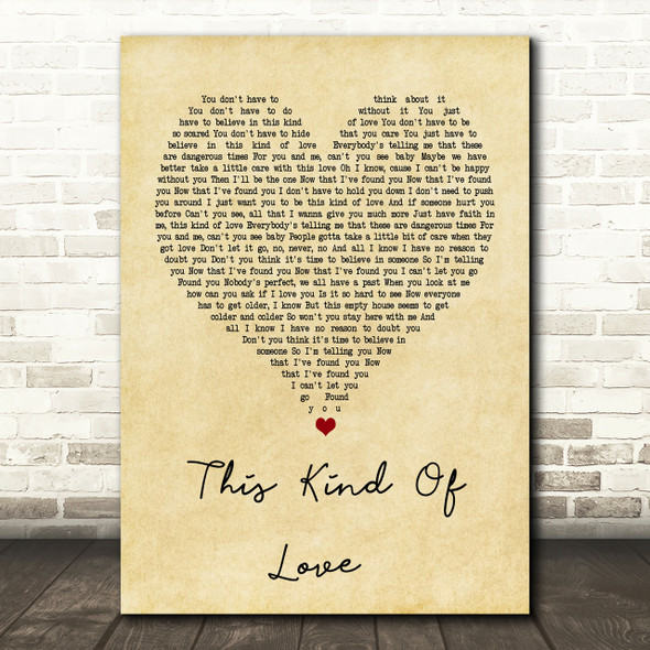 George Michael This Kind Of Love Vintage Heart Song Lyric Print