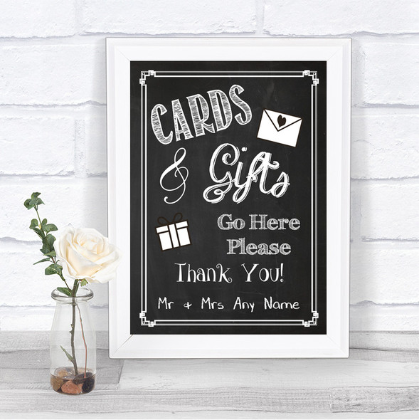 Chalk Style Cards & Gifts Table Personalized Wedding Sign
