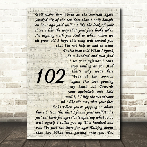 The 1975 102 Song Lyric Vintage Script Print