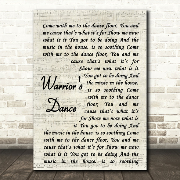 The Prodigy Warrior's Dance Song Lyric Vintage Script Print