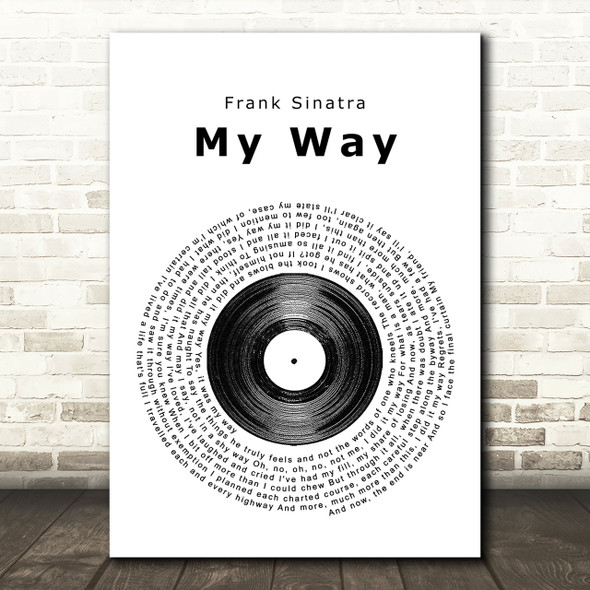 Frank Sinatra My Way Vinyl Record Song Lyric Print