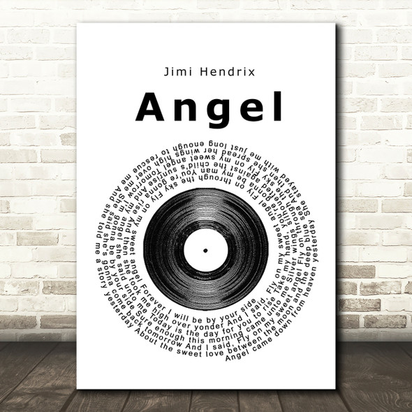 Jimi Hendrix Angel Vinyl Record Song Lyric Print